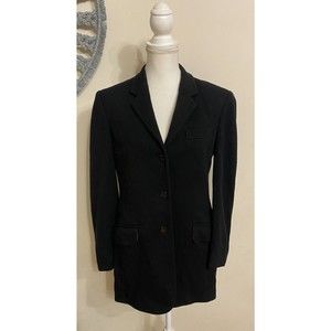 DOLCE & GABBANA D&G WOMEN BLACK WOOL BLEND COAT /JACKET SIZE 28 / 42 LOGO BUTTON